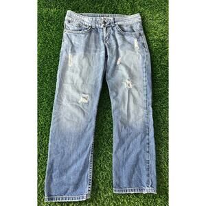 FOSSIL Women’s 29 Slim Boyfriend Jean Cut Blue Denim Jeans Stretch Low Rise